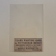 Honus Wagner Company Teams Wanted Pittsburgh Area 1936 Sporting News Baseball Ad