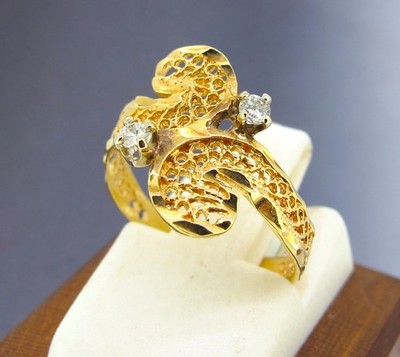 .10 ctw Diamonds Round Cut 14k Yellow Gold Women`s Ring Size 4.5