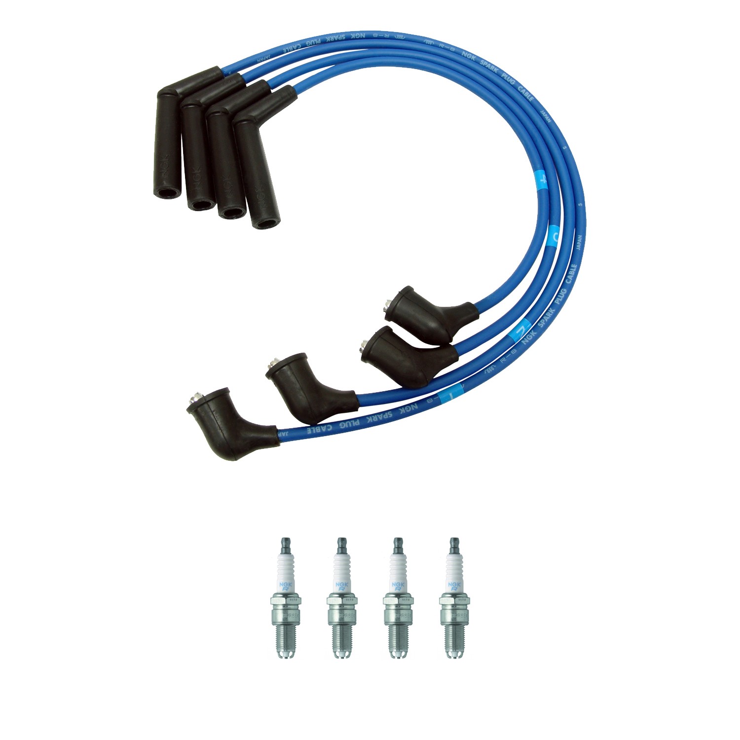 NGK 7mm Wire Set 4 Nickel Spark Plug Kit For Mirage 1.5 L4 4G15 W/ Gap 0.032