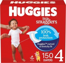 Huggies Size 4 Little Snugglers Baby Diapers 150 Ct 22-37 lbs Leak Protection
