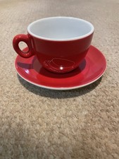 Chris King Red Cappuccino Cup and Saucer Coffee Set