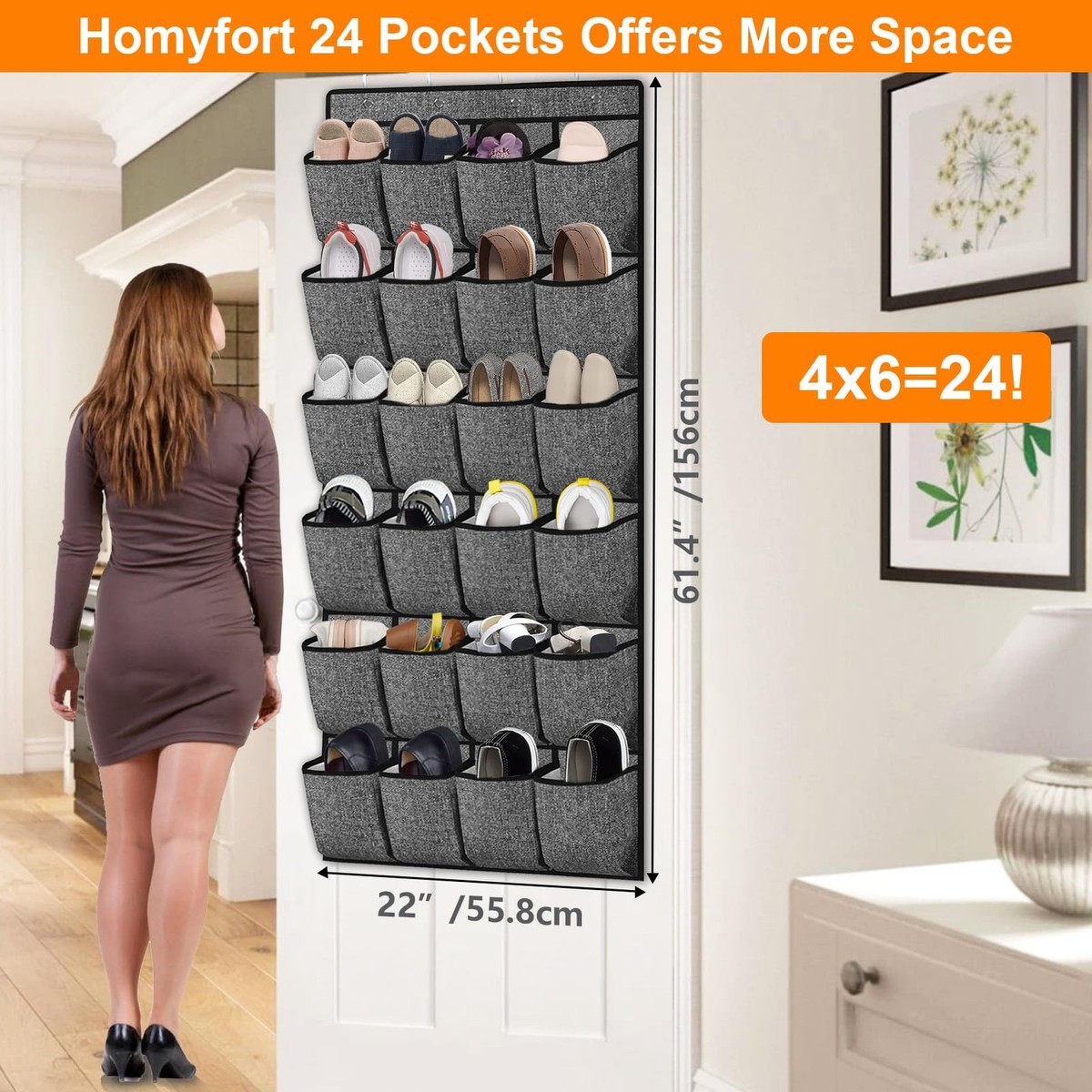 Over the Door Shoe Organizer Hanging Shoe Rack Storage Holder with