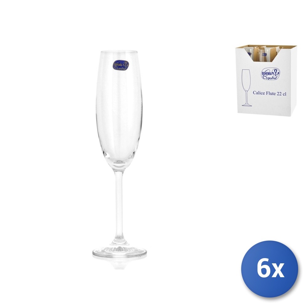 6 Glasses In Transparent Glass Enoteca For Flutes Cl22