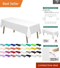 Durable 54 x 108 Inch Disposable Tablecloths 2 Pack for Parties Gatherings