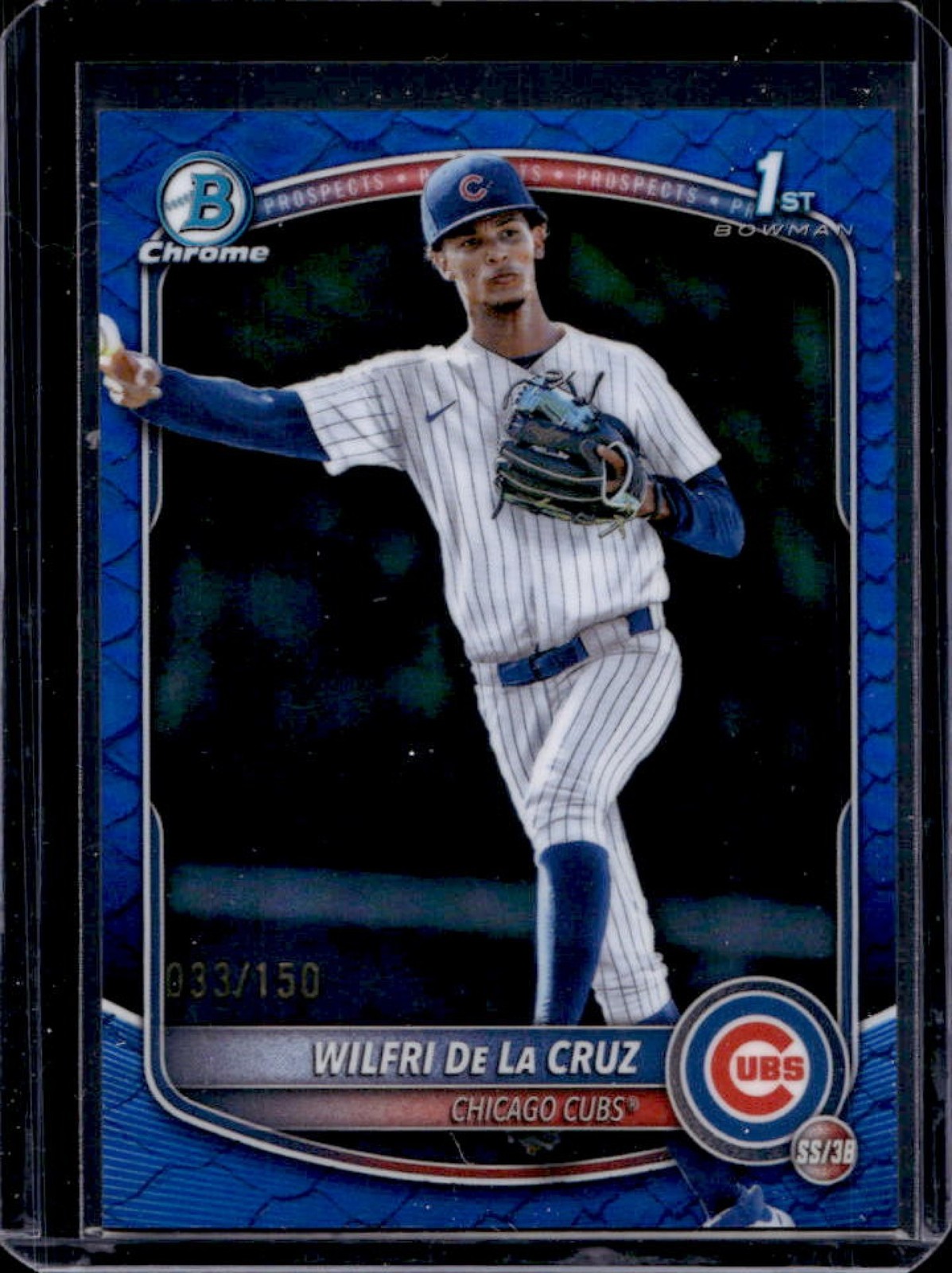 2025 Bowman Chrome Wilfri De La Cruz Reptilian Blue Refractor 1st #33/150