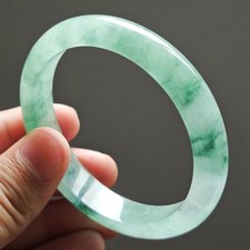 62mm Burma Natural Ice Green Jadeite Bracelet Emerald Jade Bracelet Bangle 4025