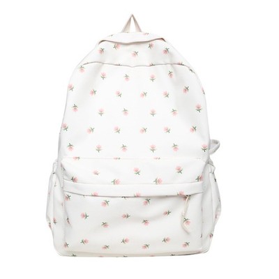 2026 Kawaii Floral Print Backpack with Pendant Preppy Backpack Cottagecore Ba...