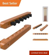 Elegant Oak 2-Piece Wall Mounted Billiard Cue Rack - Space Saving Design