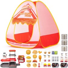 Kids Play Tent, Pop Up Play Tent Burger Theme with Complete Toy Set, Play Toy...