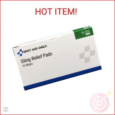 First Aid Only Sting Relief Pads (Box of 10)