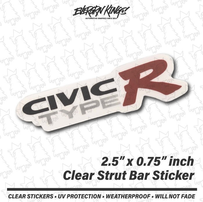 Strut Bar Clear Decal Small Sticker for EK9 97-00 Honda Civic Type
