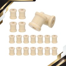20Pcs Wooden Spools 0.5 x 0.6 Inch Natural Wo...