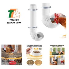 Automatic No Waste Poultry Feeder, 6.6 lbs Capacity - Easy Wall Installation