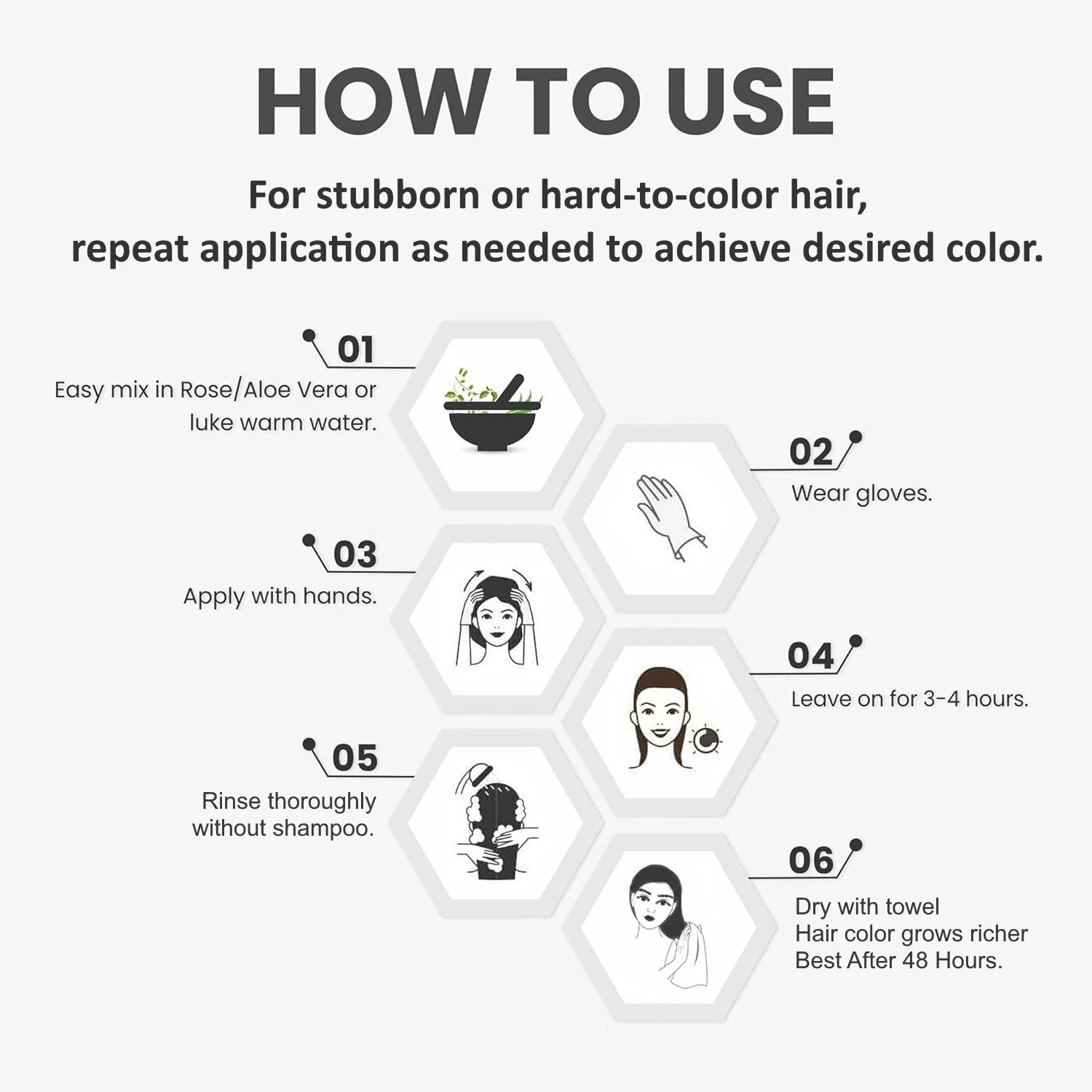 Organic Henna Hair Dye Powder Natural Chemical-Free Hair Color All Shades