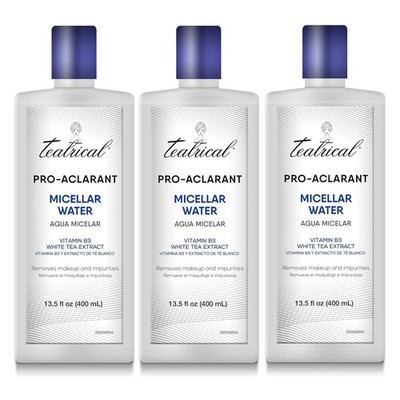 3 PACK of TEATRICAL PRO ACLARANT MICELLAR WATER, VITAMIN B3, WHITE TEA EXTRACT