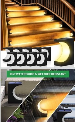10 Pack Crescent Moon Solar Step Stair Pathway Outdoor Lights Waterproof IP67