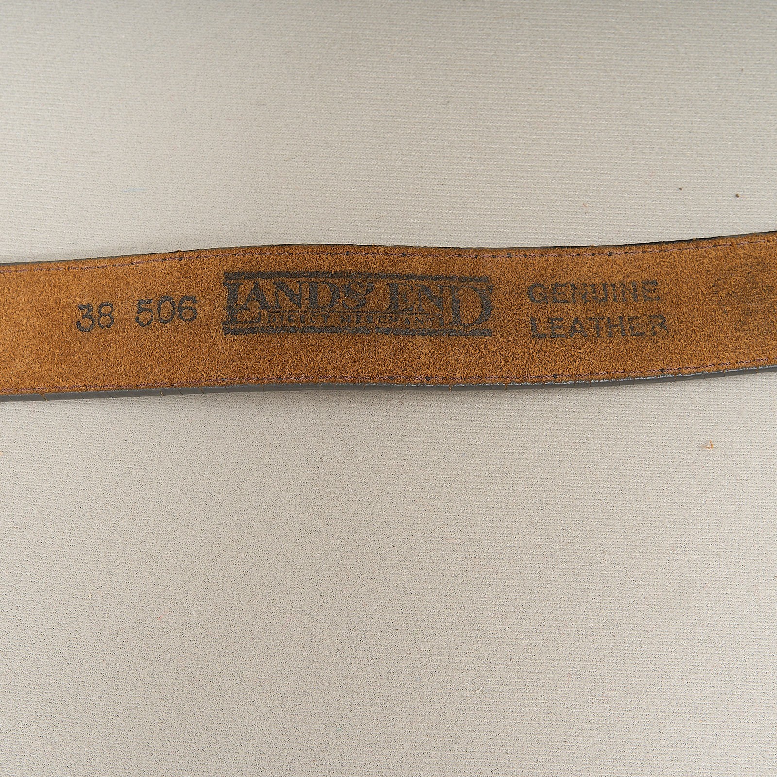 Vintage Lands End Brown Leather Ranger Belt Western Broken In Worn Fits 40 41