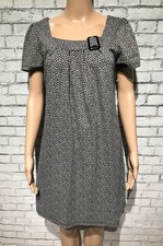 Enfocus, Black/ Gray Leopard Animal Pattern Short Sleeve Dress, Office Work Sz 8