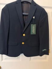 Lauren Ralph Lauren Boys Blazer Size 8R Navy Gold Buttons Sport Coat NWT