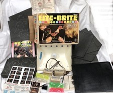 Vintage ORIGINAL 1973 "LITE BRITE" Hasbro Toy w/ Original Box Pegs Blank Sheets 