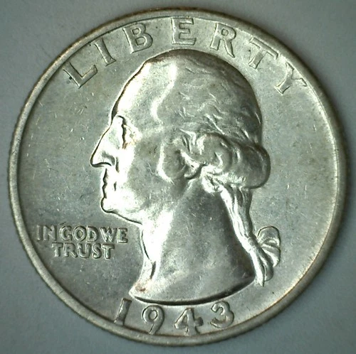 1943 S Washington Silver Quarter Uncirculated 25c BU Coin Twenty-Five Cents