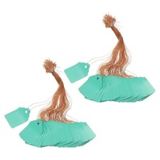 400Pack Price Tags with String, 30x45mm Plastic Tags, Green
