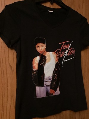 Toni Braxton - Black Shirt - 3D Image - Ladies - V Neck - 2XL