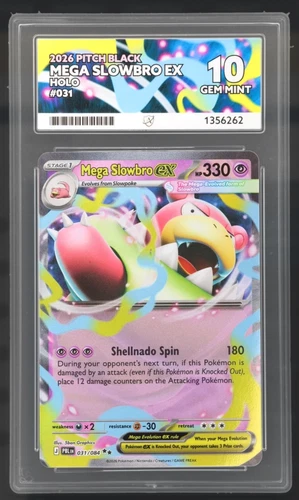 Ace Grading 10 Mega Slowbro EX 031/084 2026 Pitch Black Double Rare Foil EN