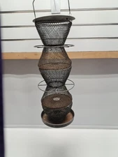 Vintage Hourglass Onion Wild Bird Feeder Metal Mesh Hanging ~ 3 Tier ~ NO NO