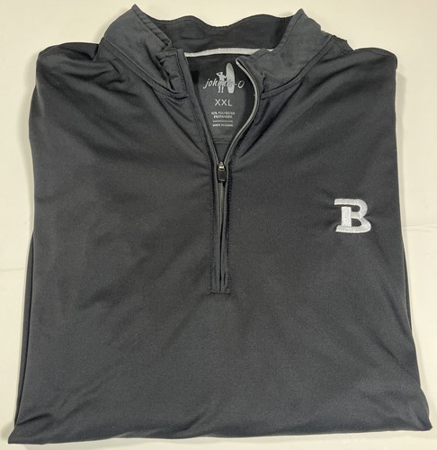 Johnnie O Men’s Quarter Zip Black Polo XXL Embroidered “B”On Front - Picture 8 of 8