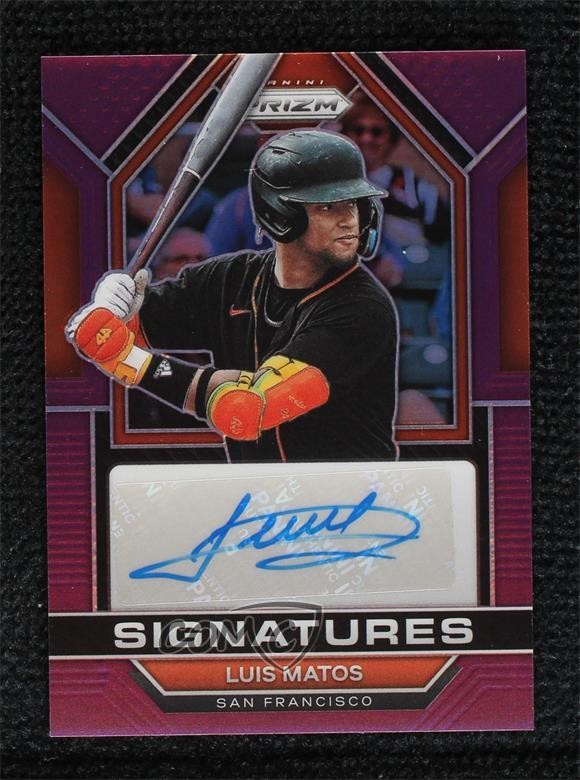 2023 Panini Prizm Signatures Purple Prizm 42/99 Luis Matos #SIG-LM Auto 0s1o