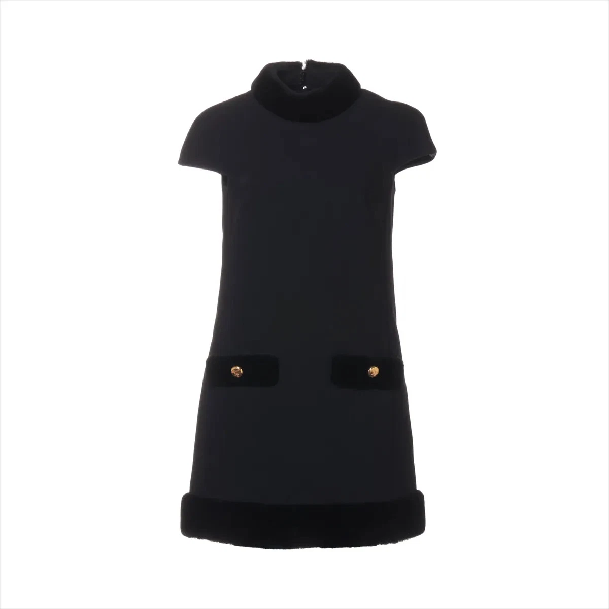 Prada 24 anni abito lana 36 donna nero P3025P abito corto noce