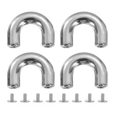 4Pcs Arch Bridge D-Ring Buckles Chain Strap Connector Grey, 0.6 x 0.2 Inch 