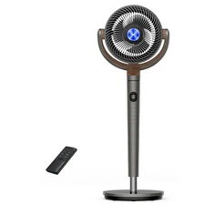 Floor Fan with Remote 8 Speeds Oscillating 120° Quiet Pedestal Fan, 8H Timer