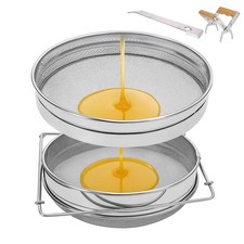 Stainless Steel Double Sieve Honey Strainer for 5-Gallon Bucket Beekeeping