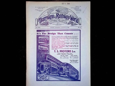 Tramway & Railway World Aug 1932 T.S. Motors Ad London Omnibus Trolleybus