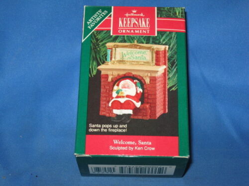 Hallmark - Welcome, Santa - Santa Pops Up and Down Fireplace - Classic Ornament - Picture 1 of 3