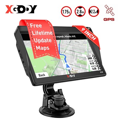 XGODY 9 Zoll GPS Navigationsgerät Auto LKW PKW Navi Navigation mit 2026 EU Karte