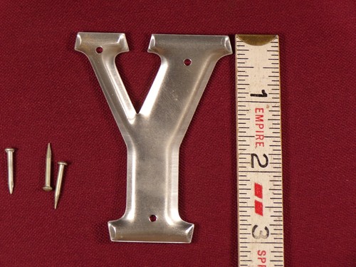 Vintage Retro Aluminium Buchstabe Y 3" Hausschild Adresse Buchstabe Y 40er 50er - Bild 3 von 3