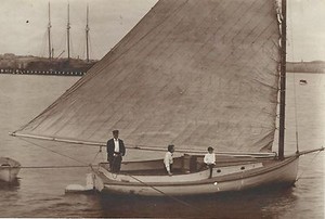 1890's Providence Rhode Island Catboat Sailboat Cat Boat 3 ..