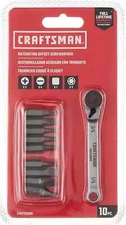 CRAFTSMAN Ratcheting Screwdriver Bit Set 10pc Phillips Slotted Torx (CMHT68008).