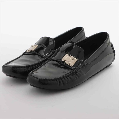black patent driving mocs