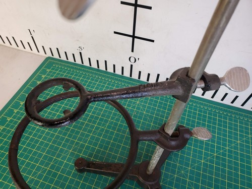 Vintage Fisher Scientific Cast Iron Lab Stand W/ Clamp Holder & Rings 25" Tall - Picture 5 of 8
