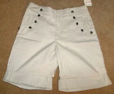 NWT Vintage Light Tan DR by D Rodriguez Sailor Front Shorts-SZ 6