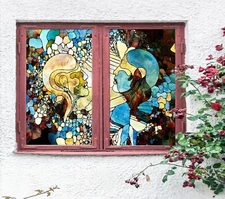 3D Yellow Man A075 Window Film Print Sticker Cling Stained Glass UV Zoe