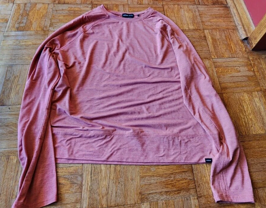 prAna Sol Searcher Long Sleeve Top crew Women's Shirt, Fresca, XL coral
