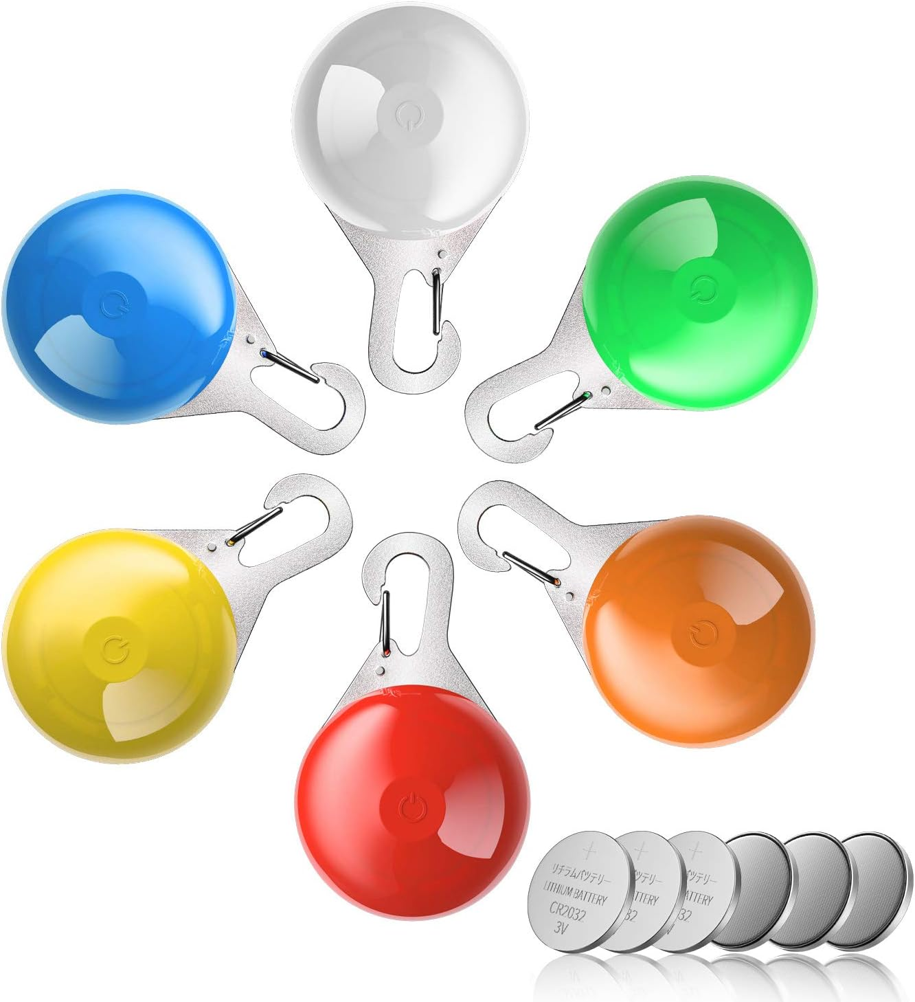 LED Dog Collar Light, Clip-On Pet, MENNYO 6 Pack Dog Lights for Collars Keychain