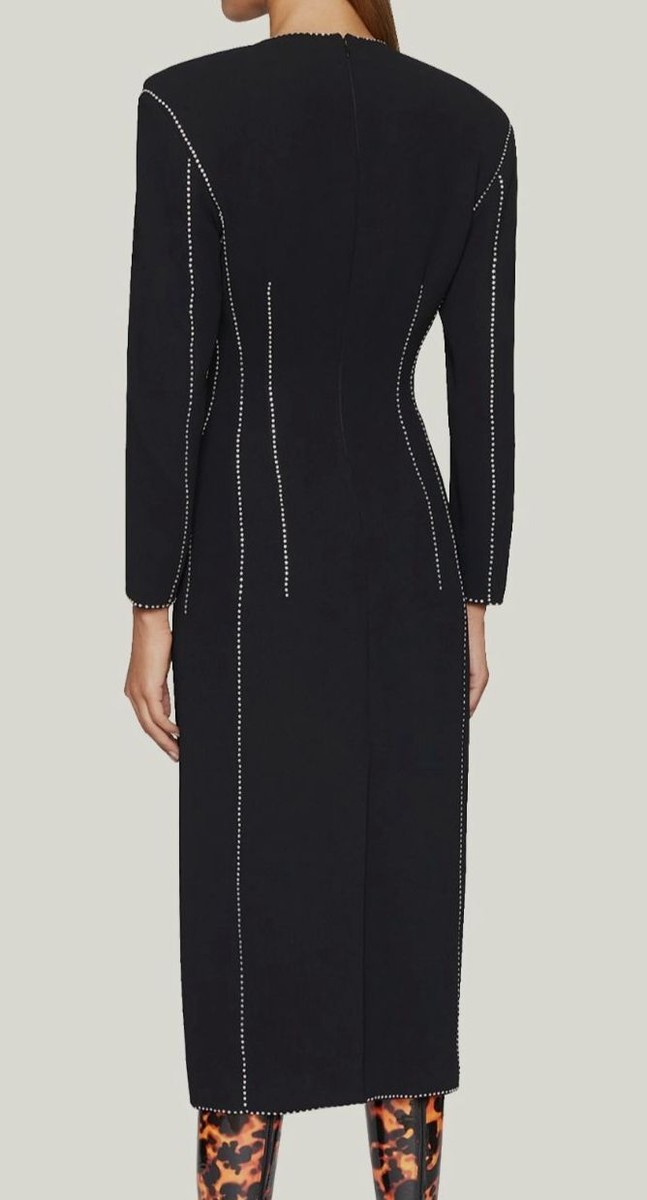 $1825 Dries Van Noten Women's Black Dialto Embellished Midi