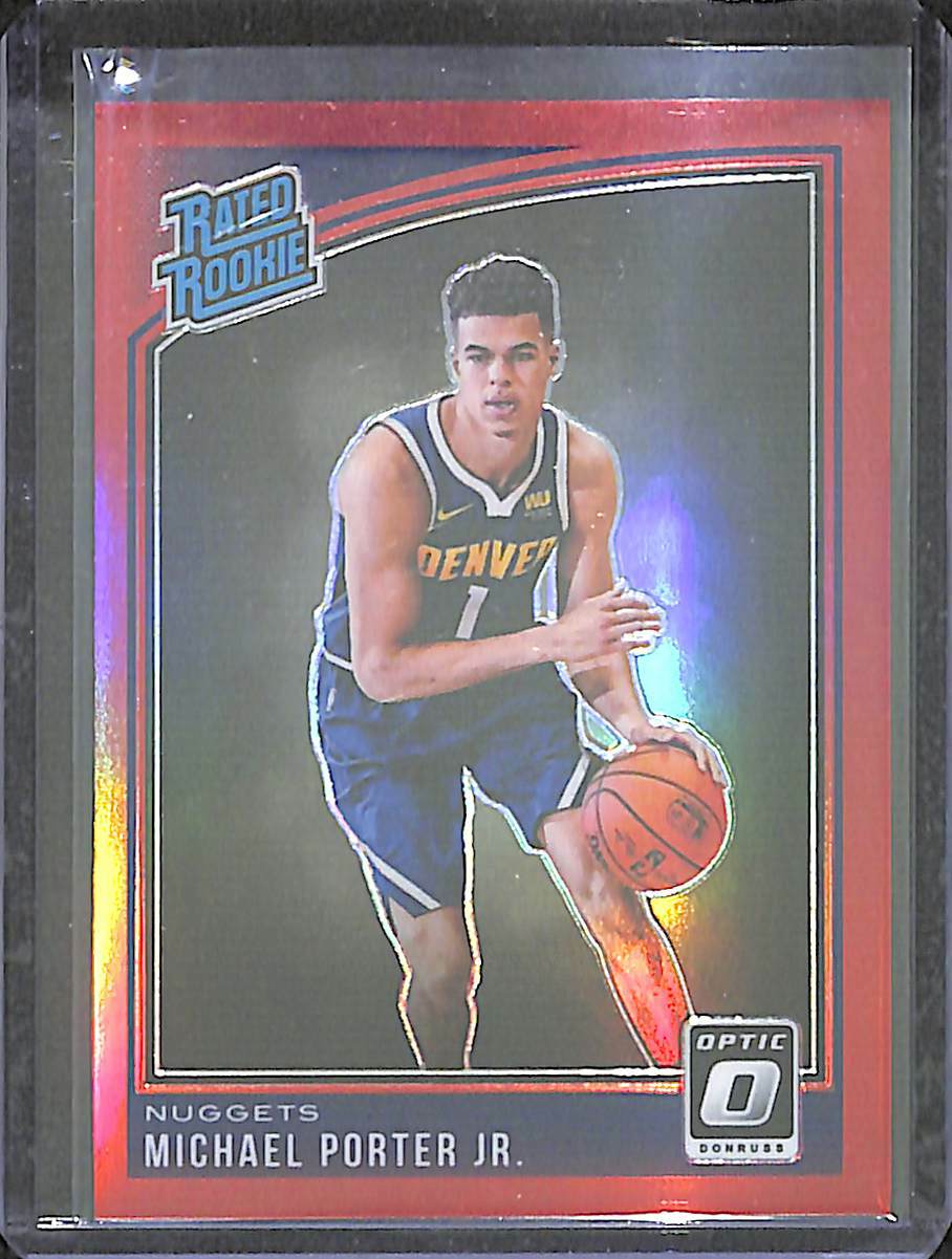 2018-19 Donruss Optic Rookie Red Holo Prizm #182 Michael Porter Jr. No 22 of 99