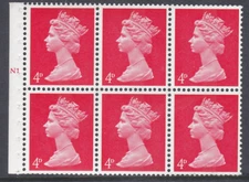 UB14 Pre-decimal Machin Booklet Pane Cyl N1(top) GA Perf I U/M